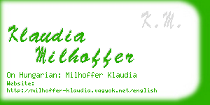 klaudia milhoffer business card
